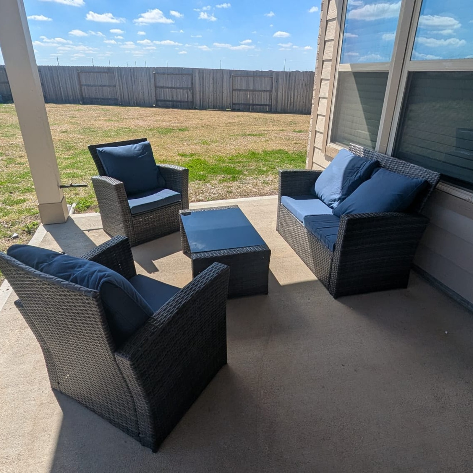 Patio outdoor furniture assembly