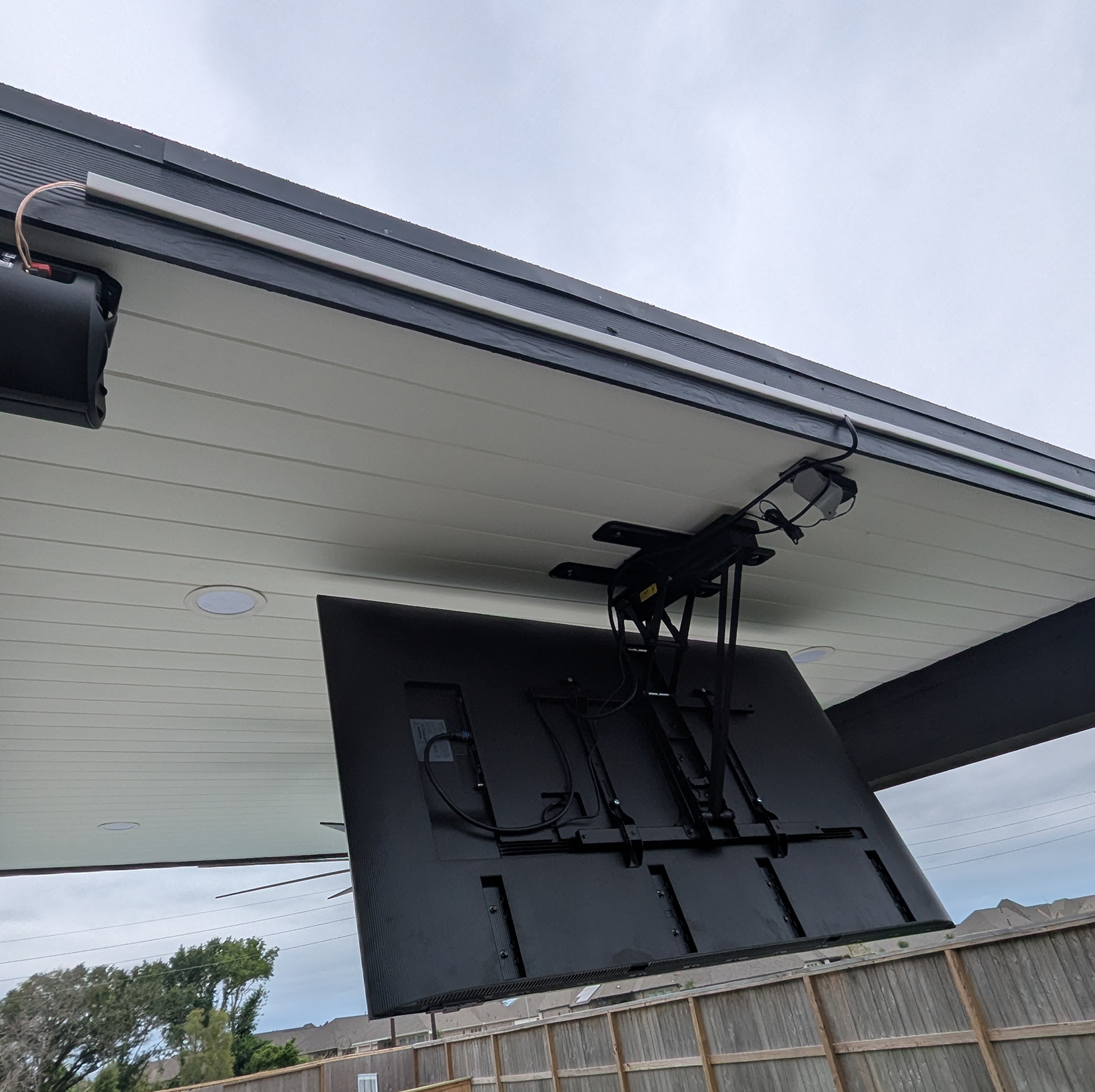 Outdoor TV mount installation
